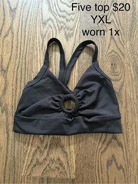 Five the Label - Kids Black Dance Top with Ring Detail